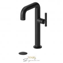 Tenzo BE10H-F-P-MB - Tall single lavatory faucet with (overflow) drain Bellacio-F matte black