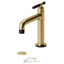 Tenzo BE11-C-W-BG-MB - Single hole lavatory faucet with (W/O overflow) drain Bellacio-C brushed gold/matte black