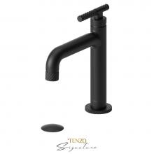 Tenzo BE11-C-W-MB - Single hole lavatory faucet with (W/O overflow) drain Bellacio-C matte black