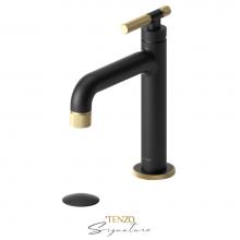 Tenzo BE11-F-W-MB-BG - Single hole lavatory faucet with (W/O overflow) drain Bellacio-F matte black/brushed gold