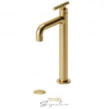 Tenzo BE11H-C-W-BG - Tall single lavatory faucet with (W/O overflow) drain Bellacio-C brushed gold