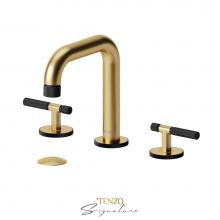 Tenzo BE13-F-W-BG-MB - 8'' lavatory faucet with (W/O overflow) drain Bellacio-F brushed gold/matte black