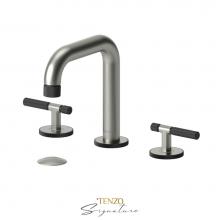 Tenzo BE13-F-P-BN-MB - 8'' lavatory faucet with (overflow) drain Bellacio-F brushed nickel/matte black