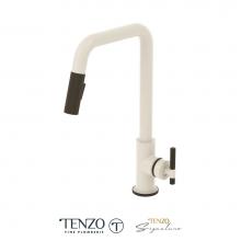 Tenzo BE131-C-MW-MB - Single-handle kitchen faucet Bellacio with pull-down & 2-Function hand shower matte white / ma