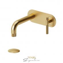 Tenzo BE15-C-P-BG - Wall mount lavatory faucet with (overflow) drain Bellacio-C brushed gold