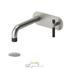Tenzo F-BE15-F-W-BN-MB - Trim for wall mount lav. faucet (W/O overflow) drain Bellacio-F brushed nickel/matte black