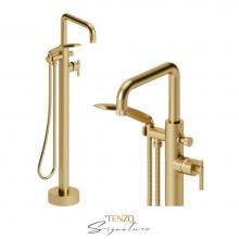 Tenzo F-BE52-F-BG - Trim for floor mount tub filler Bellacio-F brushed gold