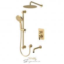 Tenzo F-BET33-501115-F-BG-MB - Trim for T-box kit 3 fcts thermo Bellacio-F brushed gold  / matte black