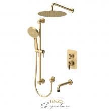 Tenzo F-BET33-501125-C-BG-MB - T-Box valve 3 fcts thermo Bellacio-C brushed gold/matte black