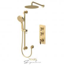 Tenzo F-BET42-20111-F-BG-MB - Trim for Extenza kit 2 fcts thermo Bellacio-F brushed gold  / matte black