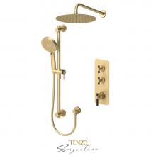 Tenzo F-BET42-20112-C-BG-MB - Trim for Extenza kit 2 fcts thermo Bellacio-C brushed gold  / matte black