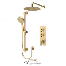 Tenzo F-BET42-20112-F-BG-MB - Trim for Extenza kit 2 fcts thermo Bellacio-F brushed gold  / matte black