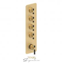 Tenzo F-BET44-C-BG-MB - Trim for Extenza valve 4 fcts thermo Bellacio-C brushed gold/matte black