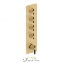 Tenzo F-BET44-F-BG-MB - Trim for Extenza valve 4 fcts thermo Bellacio-F brushed gold/matte black