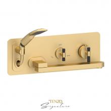 Tenzo F-BET74-F-BG-MB - Trim for wall mount tub faucet with swivel spout Bellacio-F brushed gold/matte black