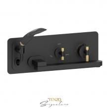 Tenzo BET74-F-MB-BG - Wall mount tub faucet with swivel spout Bellacio-F matte black/brushed gold