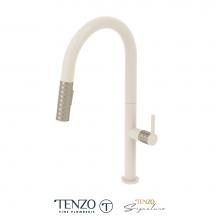 Tenzo CA130-MW-SS - Single-handle kitchen faucet Calozy with pull-down & 2-Function hand shower matte white / sati