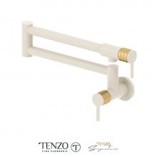 Tenzo CA160-MW-BG - Pot filler faucet Calozy matte white / brushed gold