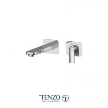 Tenzo F-DE14-P-CR - Trim for Delano wall mount lavatory faucet 2 finishing plates chrome with drain (overflow)