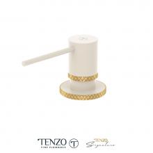 Tenzo SD-BE-01-C-MW-BG - Soap dispenser Bellacio matte white / brushed gold