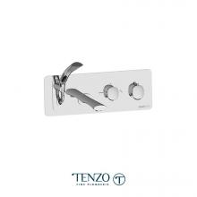 Tenzo FLT73-CR - Wall mount tub faucet with retractable hose Fluvia chrome