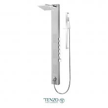 Tenzo TZST-11.1-S10 - Shower Col. Stain. Steel [Sh. Head 3 Jets Hand Shwr] Thermo./Vol. Ctrl Valve Brushed