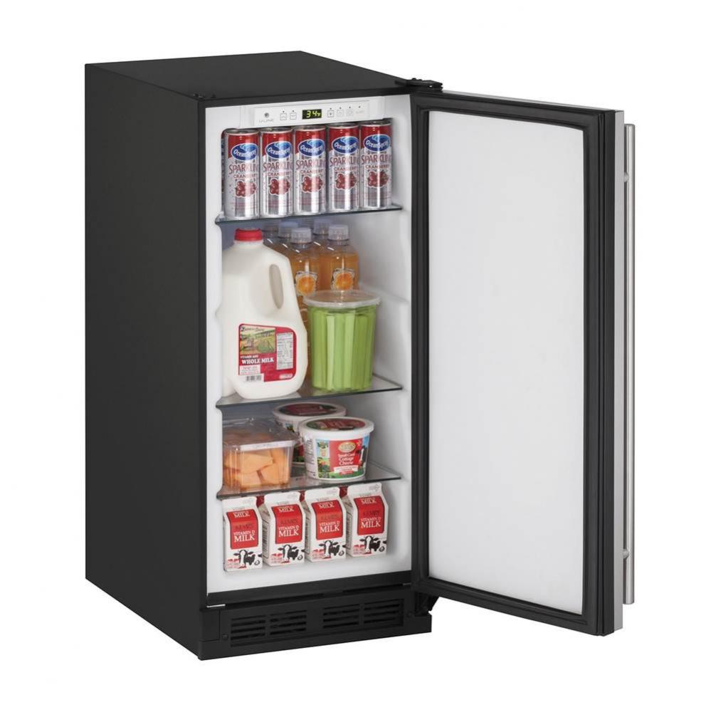 Solid Refrigerator 15'' Reversible Hinge Black 115v