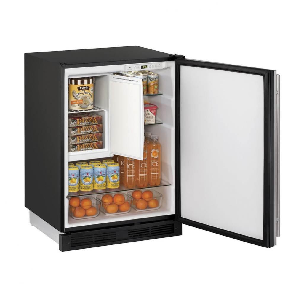 Refrigerator Freezer 24'' Reversible Hinge Black 115v