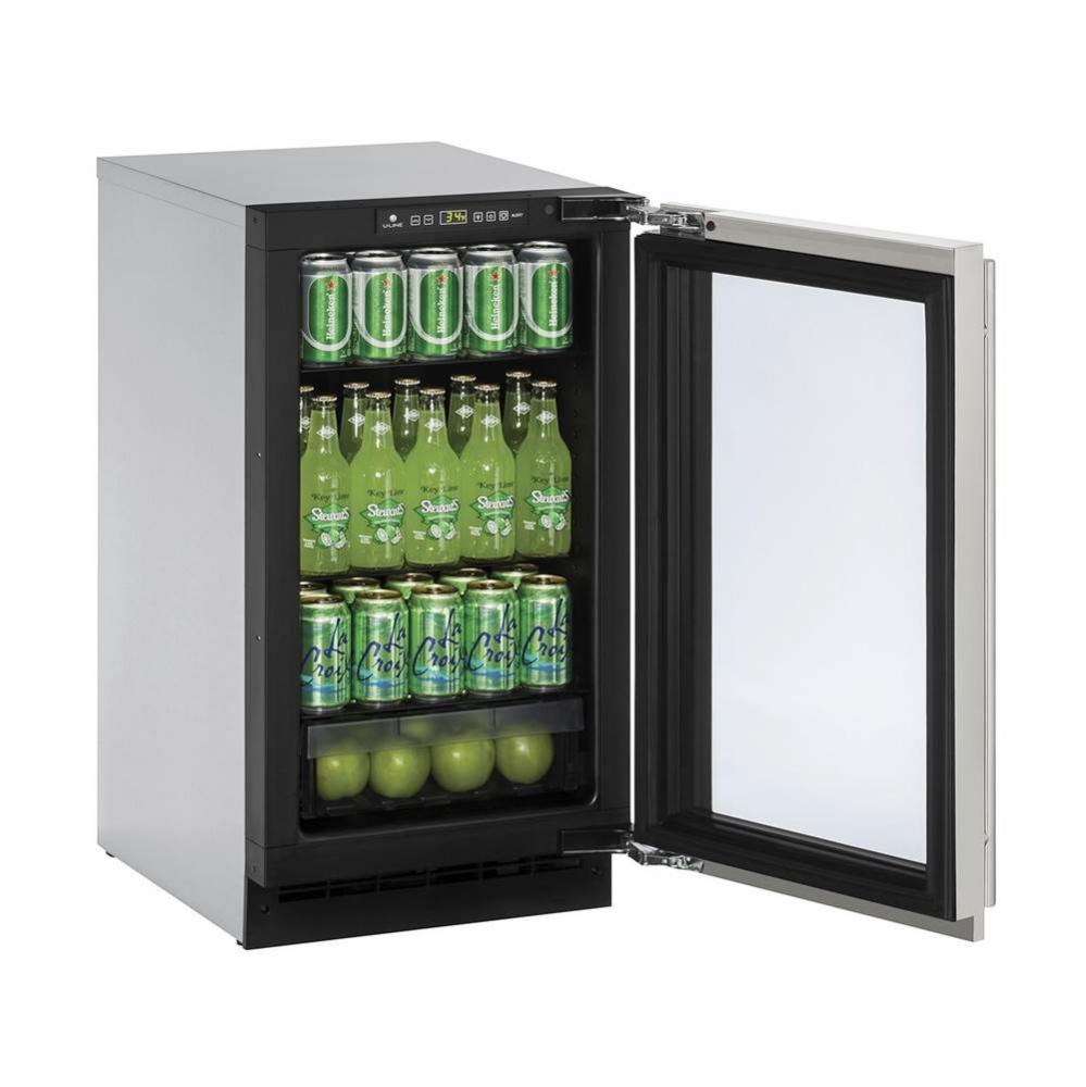 Glass Refrigerator 18'' Reversible Hinge Integrated 115v