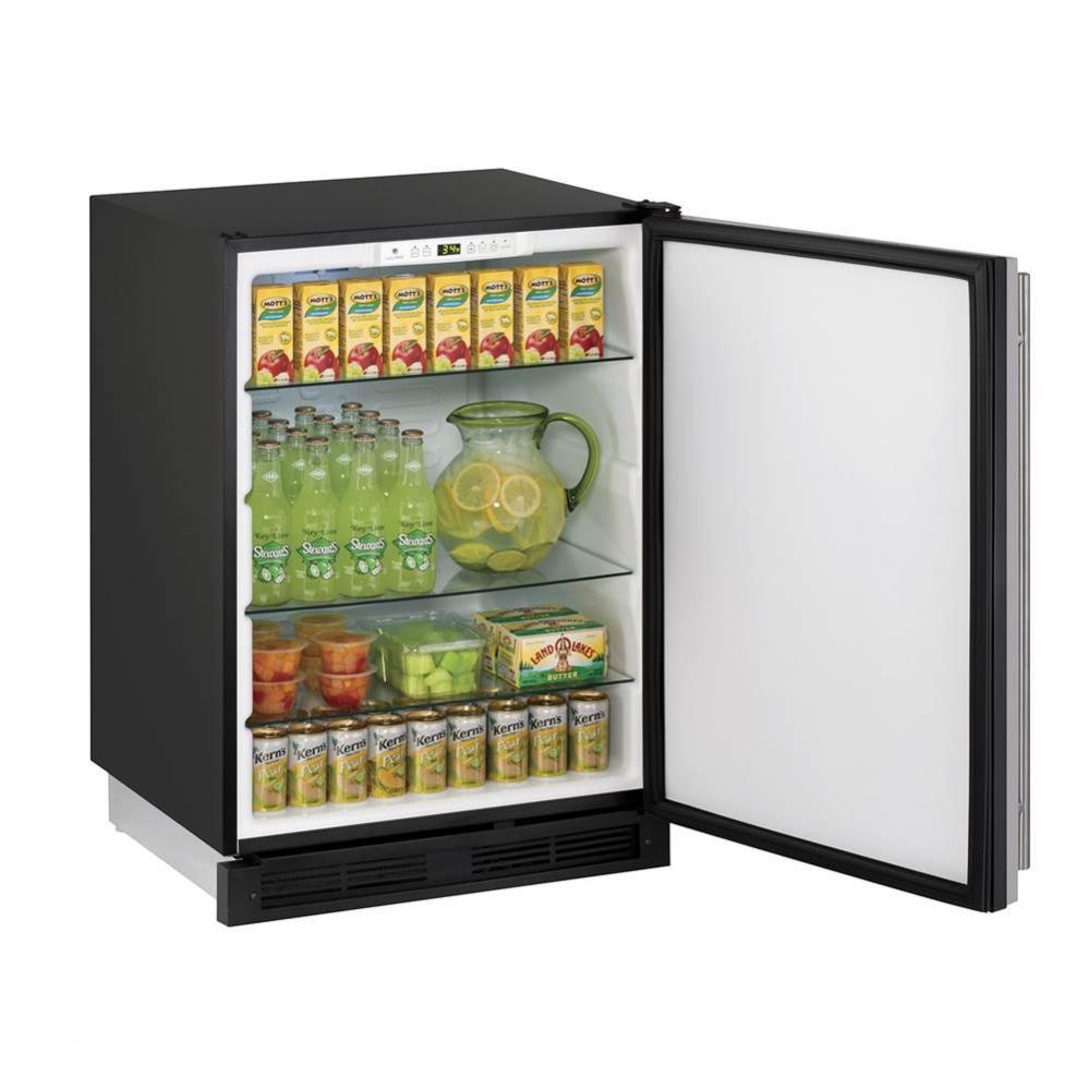 Solid Refrigerator 24'' Reversible Hinge Black 115v