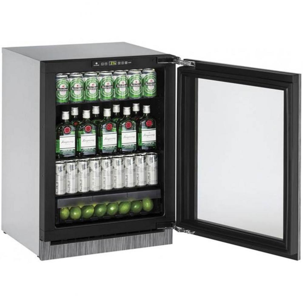 Glass Refrigerator 24'' Reversible Hinge Integrated 115v