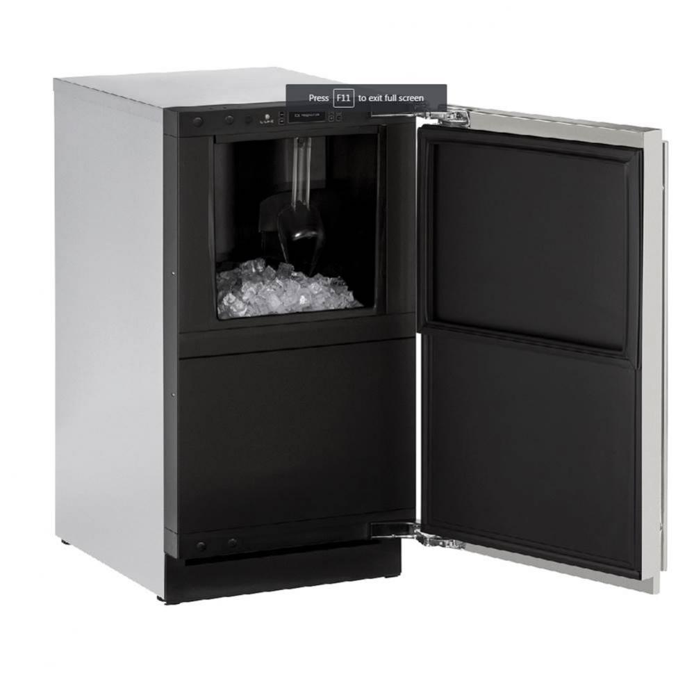 Clear Ice Machine 18'' Reversible Hinge Stainless 115v