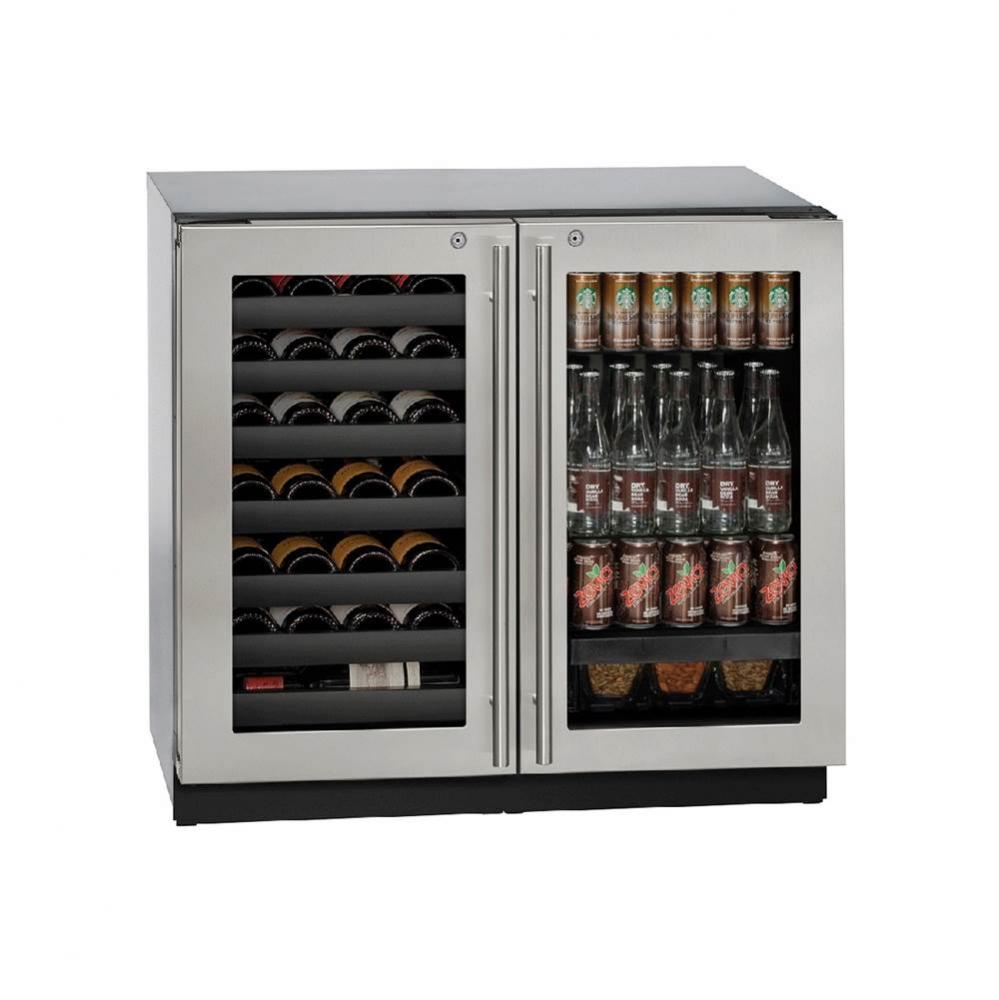 Beverage Center 36'' Lock Stainless 115v