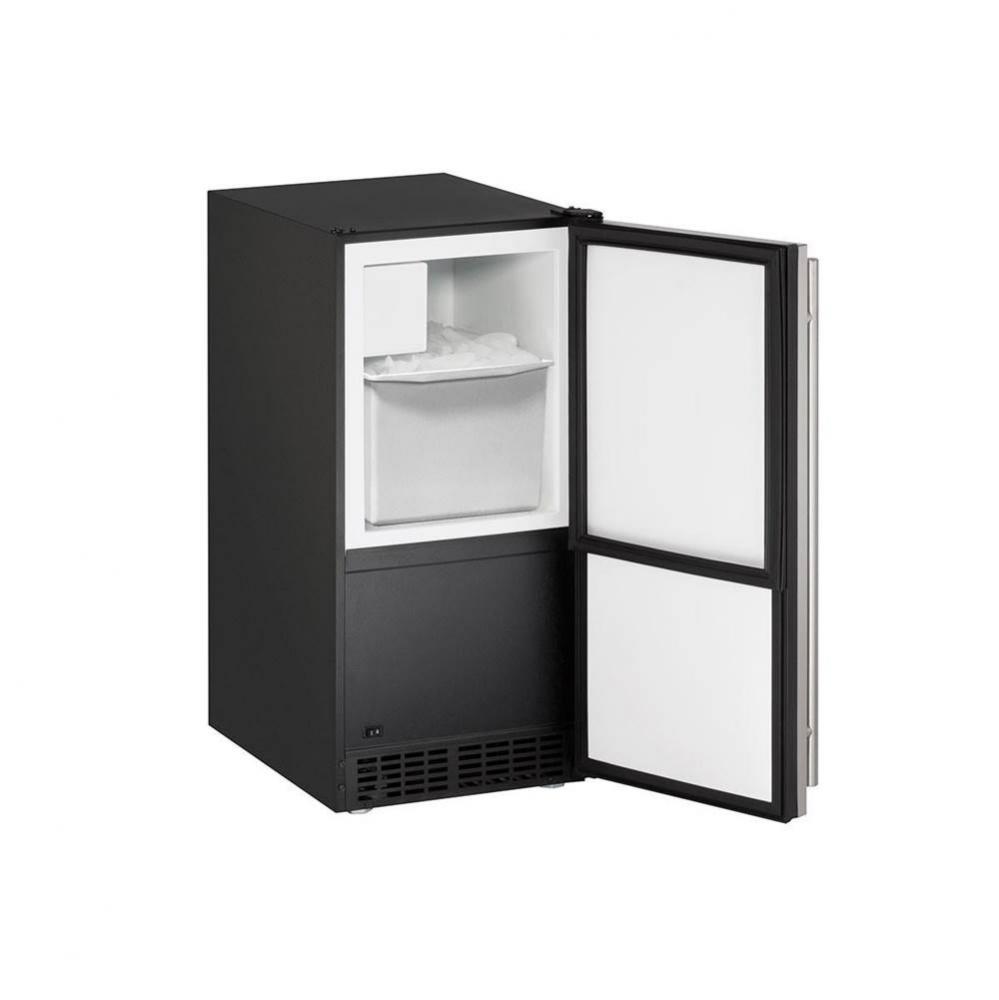 Ice Maker 15'' Reversible Hinge Black 115v