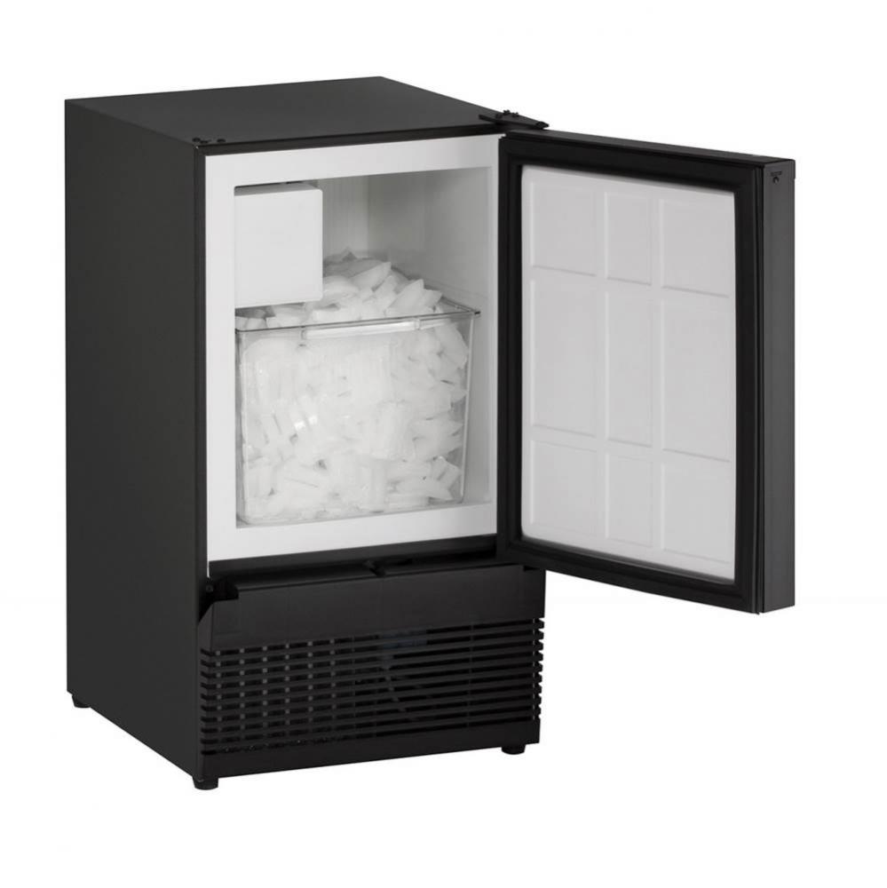 Ice Maker 15'' Reversible Hinge Black 115v