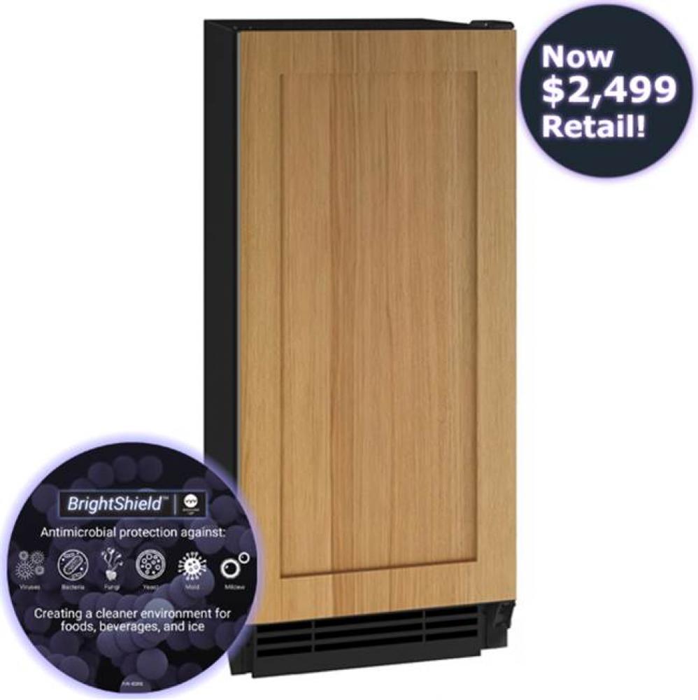 Clear Ice Machine 15'' Pump Reversible Hinge Integrated Solid 115v BrightShield