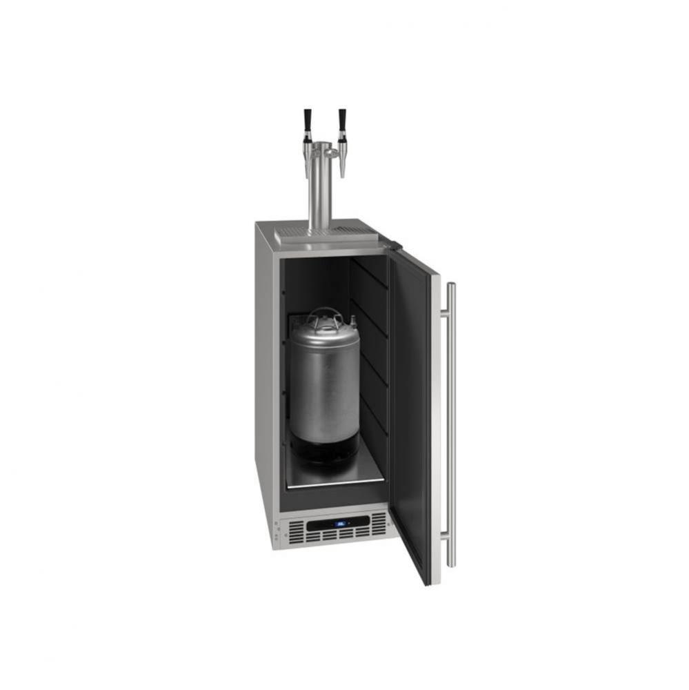 Coffee Dispenser 15'' Reversible Hinge, SS; Black Interior; Built-In or Freestanding