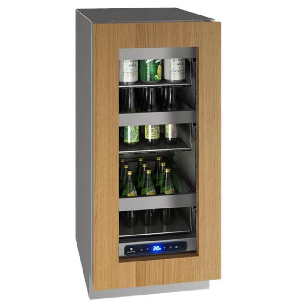 Glass Refrigerator 15'' Reversible Hinge Integrated 115v