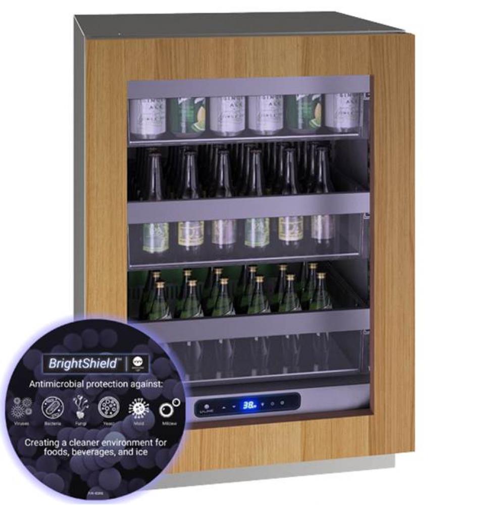 Glass Refrigerator 24'' Reversible Hinge Integrated Frame 115v BrightShield