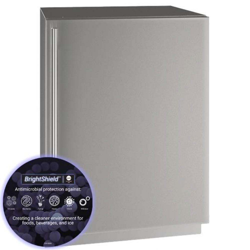 Solid Refrigerator 24'' Reversible Hinge Stainless Solid 115v BrightShield