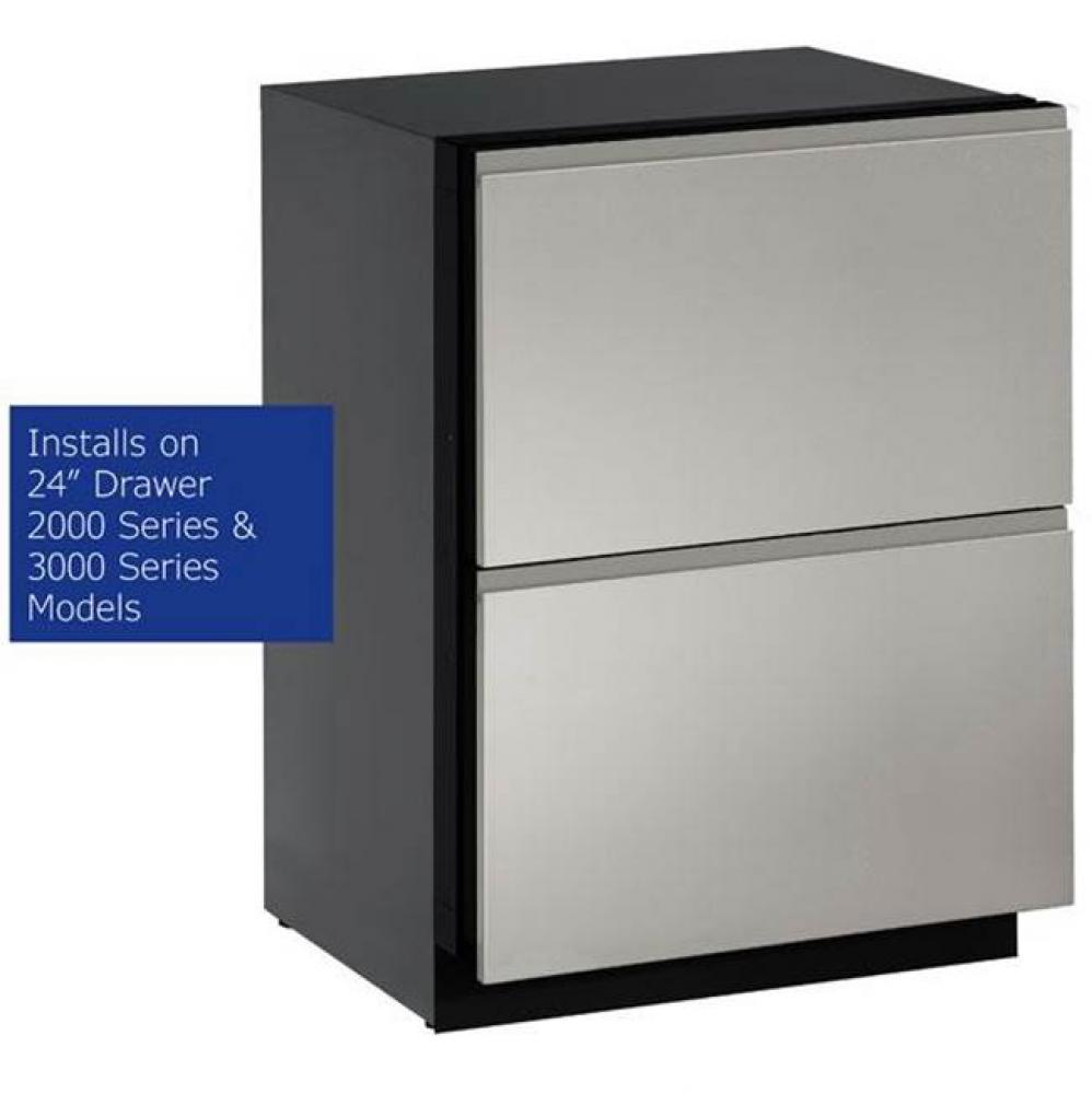 Stainless Handleless Drawer Panels (set of 2) - Euro Style