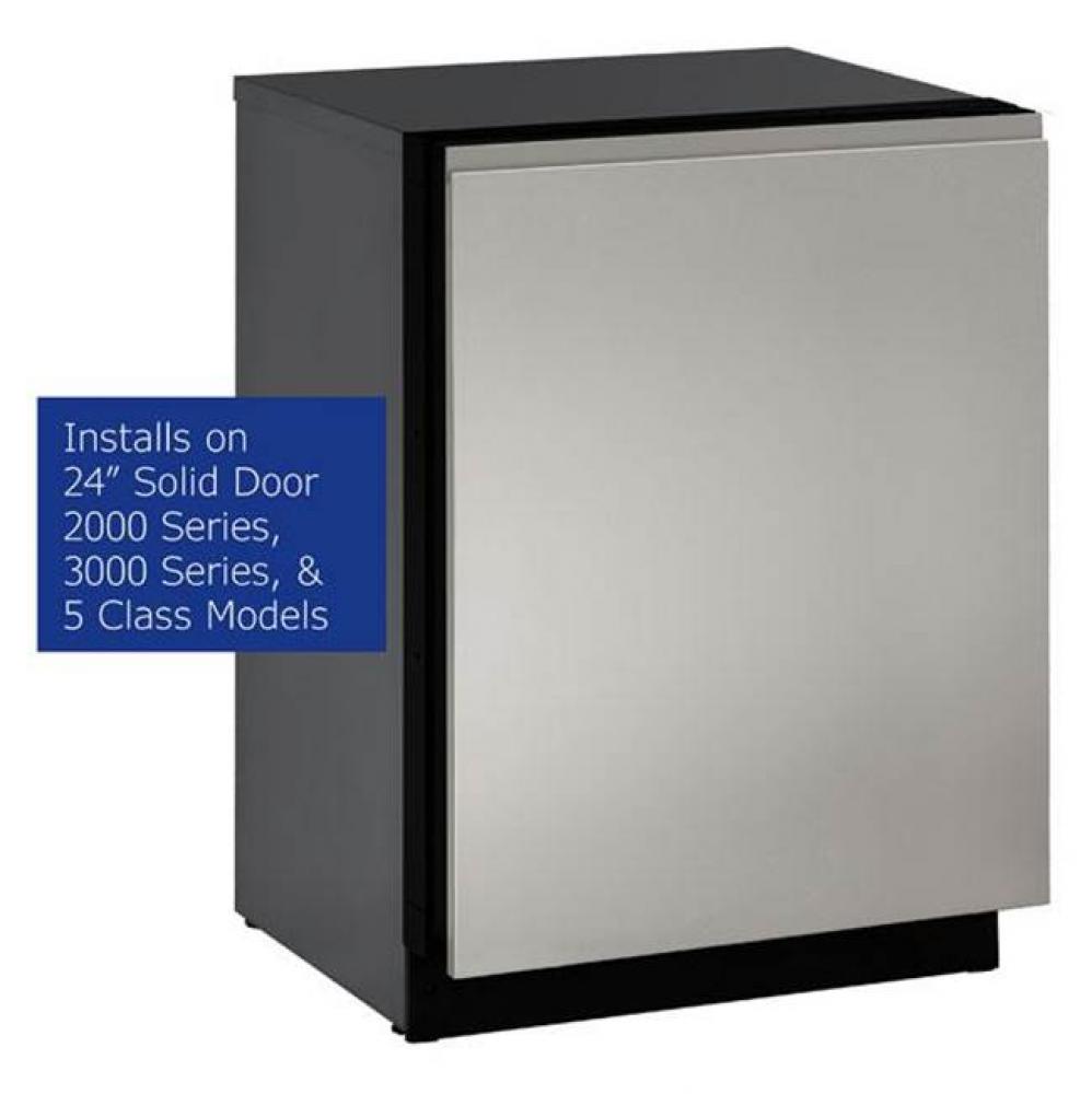 Stainless Handleless Panel 24'' Solid - Euro Style