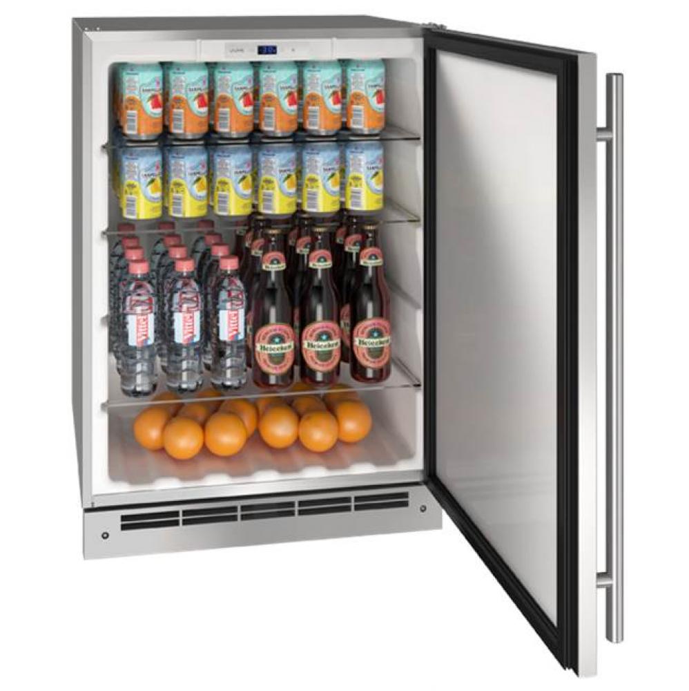 Outdoor Solid Refrigerator 24'' Lock Reversible Hinge Stainless 115v