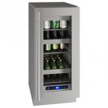 U Line UHRE515-SG01A - Glass Refrigerator 15'' Reversible Hinge Stainless 115v