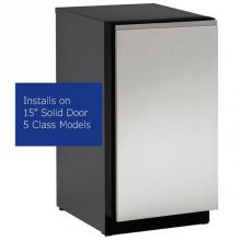 U Line ULASHP15SOLID - Stainless Handleless Panel 15'' Solid - Euro Style