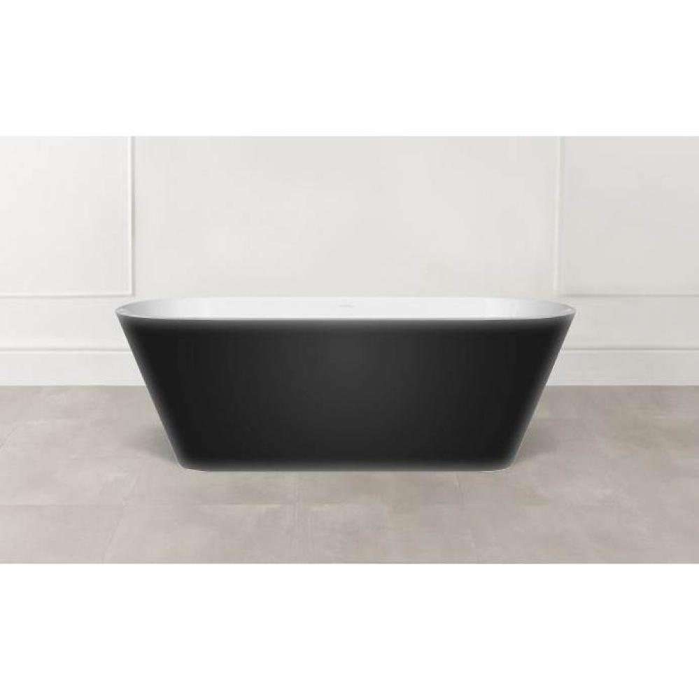 Vetralla 65'' x 29'' Freestanding Soaking Bathtub Glossy Black Exterior