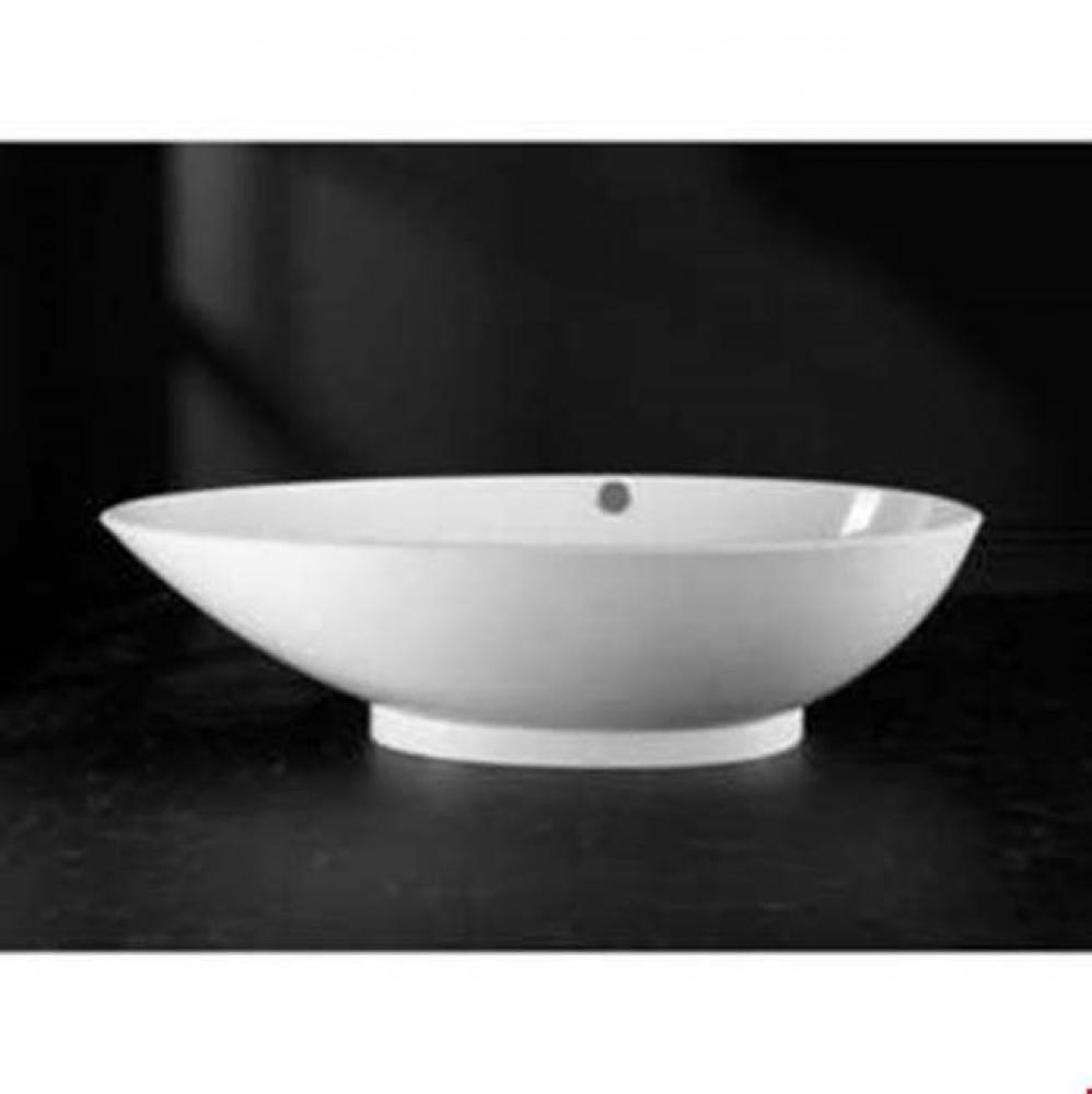 Napoli freestanding ''egg-shaped'' tub with overflow on left side. Paint finis