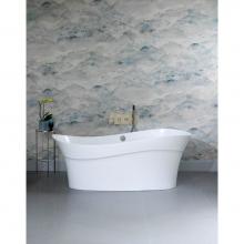 Victoria + Albert PES-N-RH-xx-OF - Pescadero freestanding ''wave-shaped'' tub with overflow on right side. Paint