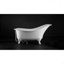 Victoria + Albert DRA-N-xx-OF + FT-DRA-AB - Drayton freestanding slipper tub with overflow. Paint finish. Aged Bronze feet