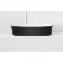 Victoria + Albert VB-IOS54-BK-NO - IOS 54 Oval 21-1/4 Inch Vessel Lavatory Sink In Volcanic Limestone Without Overflow - Glossy Black